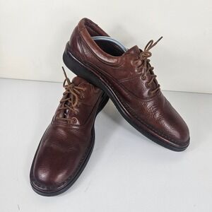ET Wright Vintage Mens 12 D Brown Pebbled Leather Oxford Dress Lace Up Shoes